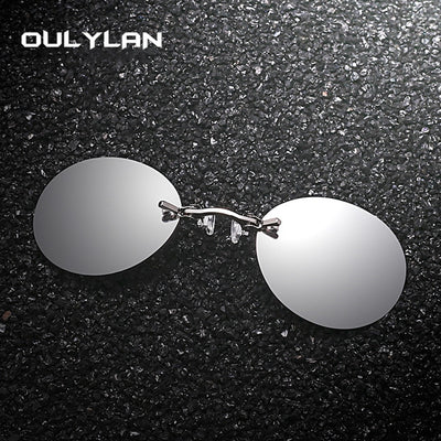 Oulylan Matrix Morpheus Round Rimless Sunglasses Men