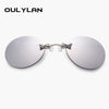 Oulylan Matrix Morpheus Round Rimless Sunglasses Men