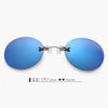 Oulylan Matrix Morpheus Round Rimless Sunglasses Men