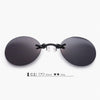 Oulylan Matrix Morpheus Round Rimless Sunglasses Men