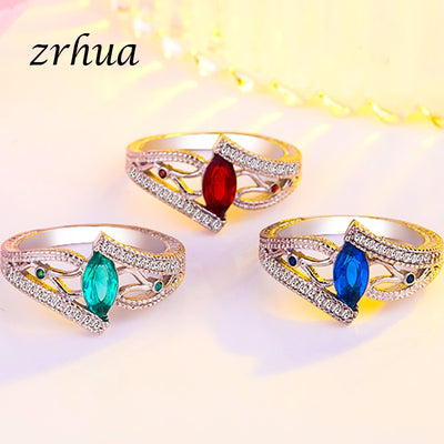 ZRHUA Ladies 925 Sterling Silver Finger Rings for Women