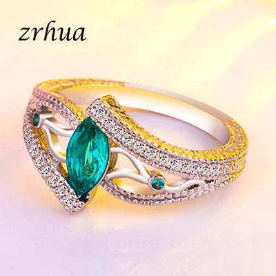 ZRHUA Ladies 925 Sterling Silver Finger Rings for Women