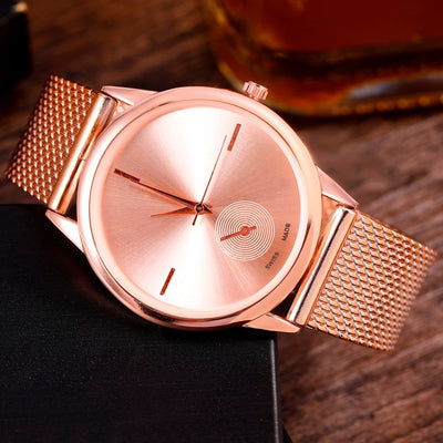 Fashion Alloy Belt Mesh Watches Unisex Women