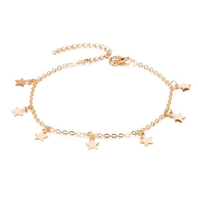 Multi Layer Star Pendant Anklet