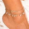 Multi Layer Star Pendant Anklet