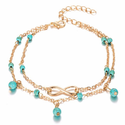 Multi Layer Star Pendant Anklet