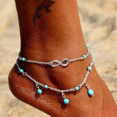 Multi Layer Star Pendant Anklet