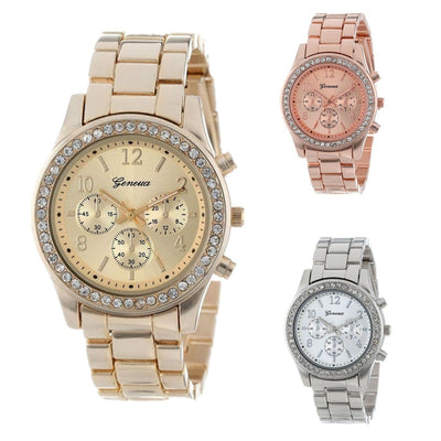 Geneva Classic Luxury Rhinestone Watch Women Watches Fashion Ladies Watch Women's