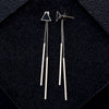 Korea Geometric Triangle Long Tassel Bar Drop Earrings For Women