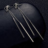 Korea Geometric Triangle Long Tassel Bar Drop Earrings For Women