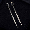 Korea Geometric Triangle Long Tassel Bar Drop Earrings For Women