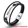 Brown Stainless Steel Guitar Bracelets Black Customized Logo Leather Bracelet  for Men