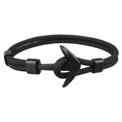 New Fashion Black Color Anchor Bracelets Men