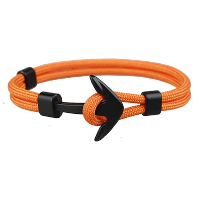 New Fashion Black Color Anchor Bracelets Men