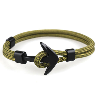 New Fashion Black Color Anchor Bracelets Men