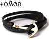 New Fashion Black Color Anchor Bracelets Men