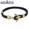 New Fashion Black Color Anchor Bracelets Men