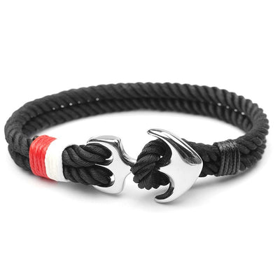 New Fashion Black Color Anchor Bracelets Men