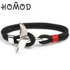 New Fashion Black Color Anchor Bracelets Men