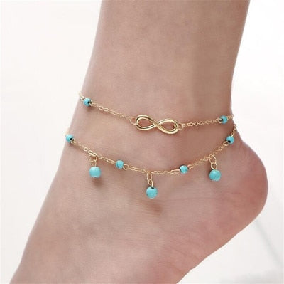 Bohemia Sea Turtle Starfish Charms Beach Anklet Shell For Women