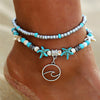 Bohemia Sea Turtle Starfish Charms Beach Anklet Shell For Women