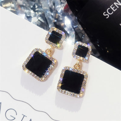 Statement Earrings 2019 Black Square Geometric Earrings For Women