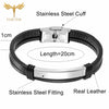 Bracelet Black Leather Bracelets For Men Stainless Steel