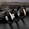 Bracelet Black Leather Bracelets For Men Stainless Steel