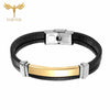 Bracelet Black Leather Bracelets For Men Stainless Steel