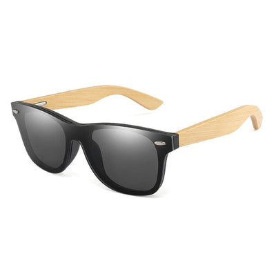 LongKeeper Wood bamboo oversized Sunglasses Luxury Brand Designer rimless mirrored Square Sunglasses for Women/Men