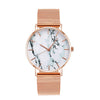 Fashion Rose Gold Mesh Band Creative Marble Female Wrist Watch Luxury Women