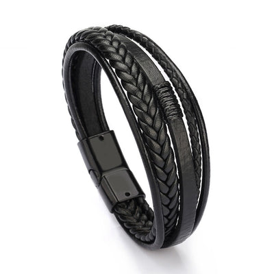 Leather Bracelets & Bangles in Black and Brown Color with Magnetic Elegent Bracelet for Man