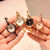 Small Gold Bangle Bracelet Luxury Watches Stainless Steel Retro Ladies Quartz