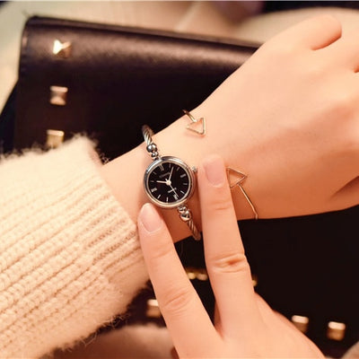 Small Gold Bangle Bracelet Luxury Watches Stainless Steel Retro Ladies Quartz