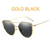 Rose Gold Mirror Sunglasses For Women Metal Reflective flat lens Sun Glasses Female oculos