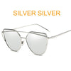 Rose Gold Mirror Sunglasses For Women Metal Reflective flat lens Sun Glasses Female oculos