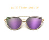 Rose Gold Mirror Sunglasses For Women Metal Reflective flat lens Sun Glasses Female oculos