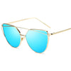 Rose Gold Mirror Sunglasses For Women Metal Reflective flat lens Sun Glasses Female oculos