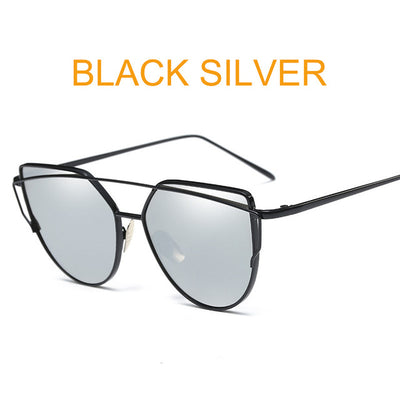 Rose Gold Mirror Sunglasses For Women Metal Reflective flat lens Sun Glasses Female oculos