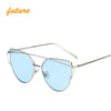 Rose Gold Mirror Sunglasses For Women Metal Reflective flat lens Sun Glasses Female oculos