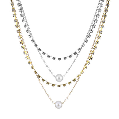 Necklace multi-layer imitation pearl