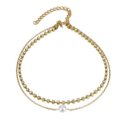 Necklace multi-layer imitation pearl