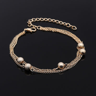 Round Beaded Bohemian Anklet For Women