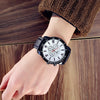 Fashion Men Watches 7 Color Led Lights Glow Watches Dual Display Men Sports